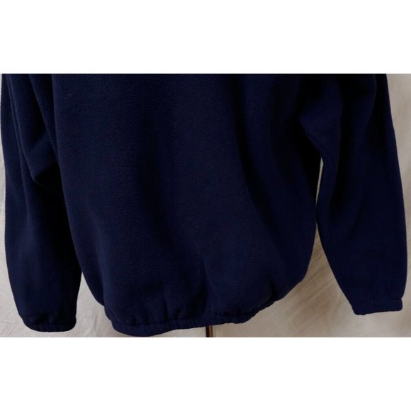 Port Authority Mens Medium Dark Blue Full Zip Fleece Logo Flag Star Jacket - Picture 10 of 12